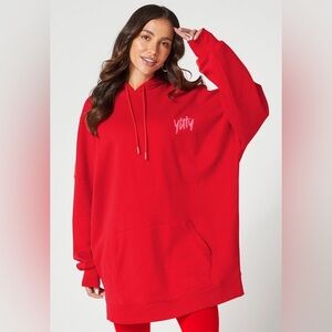 YITTY Red Oversized Sweatshirt